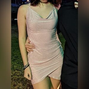 Glitter adjustable mini dress